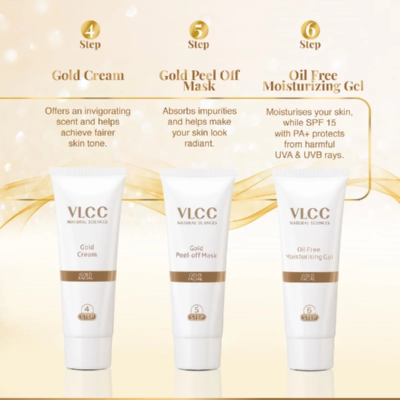VLCC Gold Facial Kit for Bright & glowing skin, 60 g-6.webp